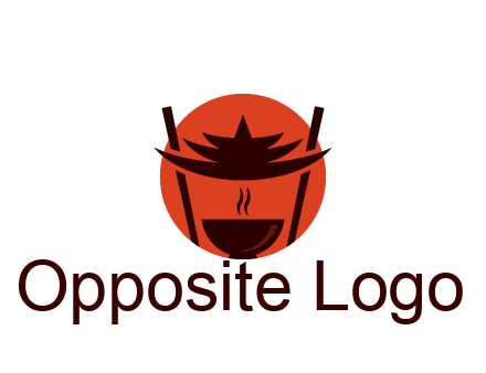 chopsticks with soup bowl food logo