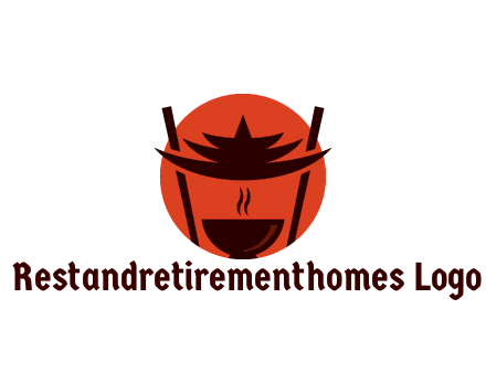 chopsticks with soup bowl food logo