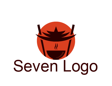 chopsticks with soup bowl food logo
