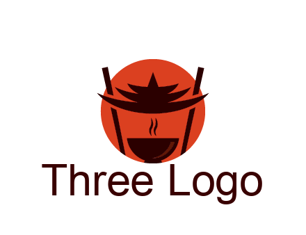 chopsticks with soup bowl food logo