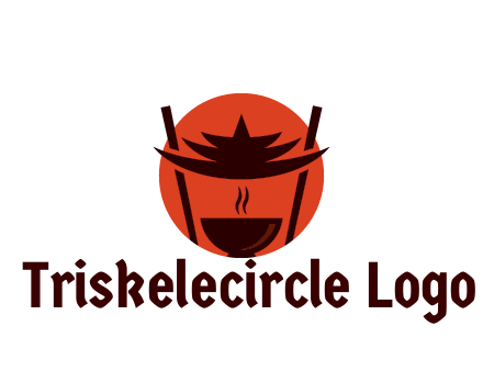 chopsticks with soup bowl food logo