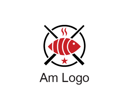 sushi on plate with chopsticks restaurant logo
