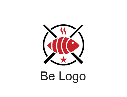 sushi on plate with chopsticks restaurant logo