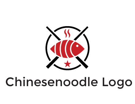 sushi on plate with chopsticks restaurant logo