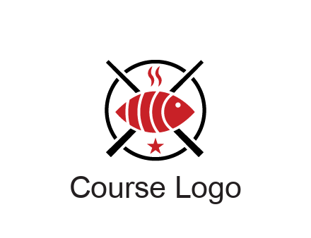 sushi on plate with chopsticks restaurant logo