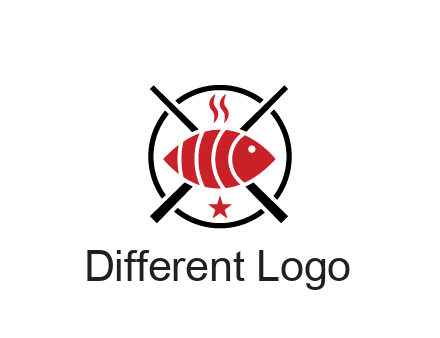sushi on plate with chopsticks restaurant logo