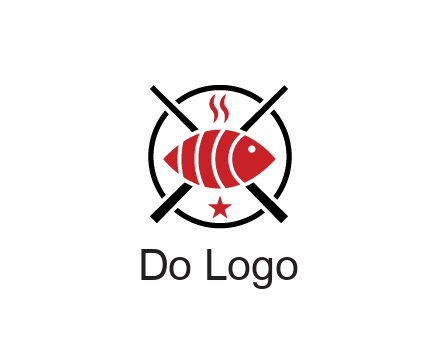 sushi on plate with chopsticks restaurant logo