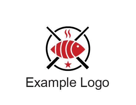 sushi on plate with chopsticks restaurant logo