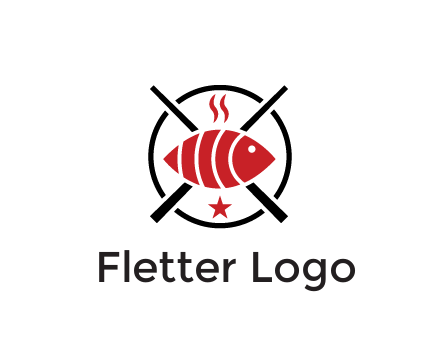 sushi on plate with chopsticks restaurant logo