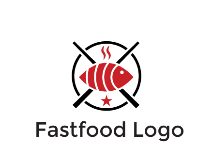 sushi on plate with chopsticks restaurant logo