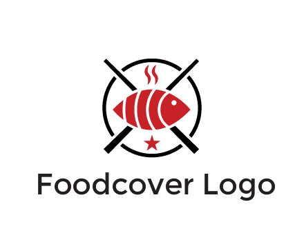 sushi on plate with chopsticks restaurant logo