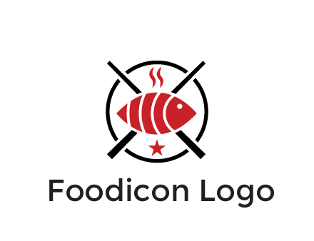 sushi on plate with chopsticks restaurant logo