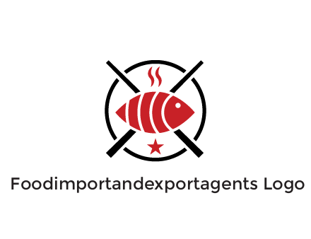 sushi on plate with chopsticks restaurant logo