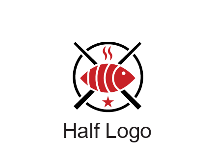 sushi on plate with chopsticks restaurant logo