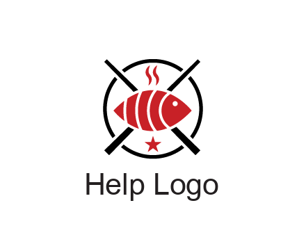 sushi on plate with chopsticks restaurant logo