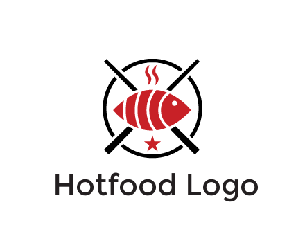 sushi on plate with chopsticks restaurant logo