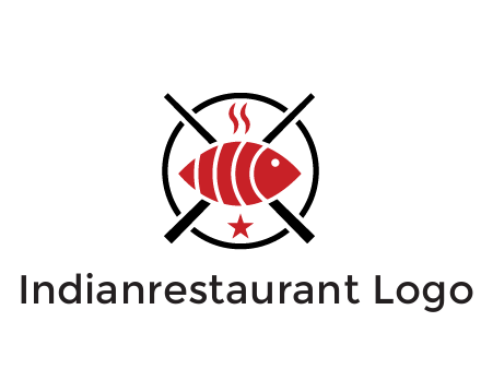 sushi on plate with chopsticks restaurant logo