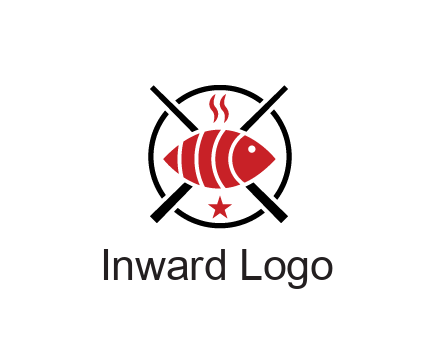 sushi on plate with chopsticks restaurant logo