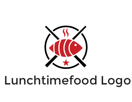 sushi on plate with chopsticks restaurant logo