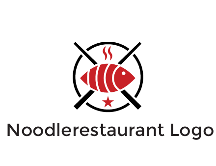 sushi on plate with chopsticks restaurant logo
