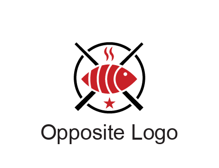 sushi on plate with chopsticks restaurant logo