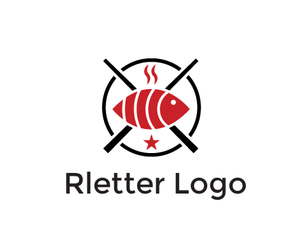 sushi on plate with chopsticks restaurant logo