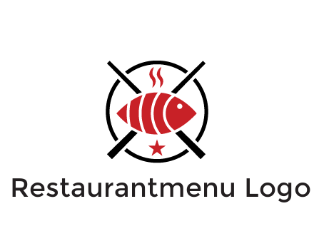 sushi on plate with chopsticks restaurant logo