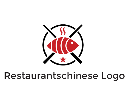 sushi on plate with chopsticks restaurant logo