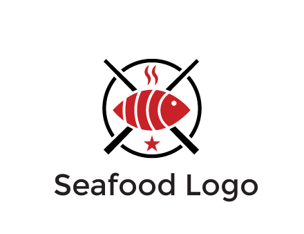sushi on plate with chopsticks restaurant logo
