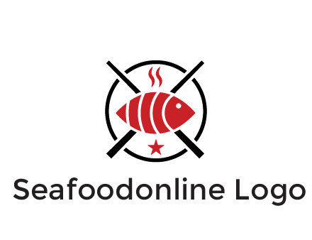 sushi on plate with chopsticks restaurant logo