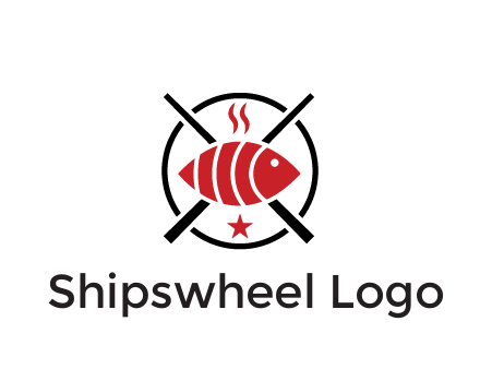 sushi on plate with chopsticks restaurant logo