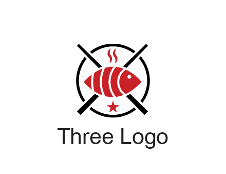 sushi on plate with chopsticks restaurant logo