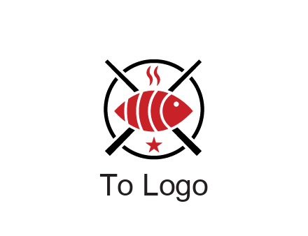 sushi on plate with chopsticks restaurant logo