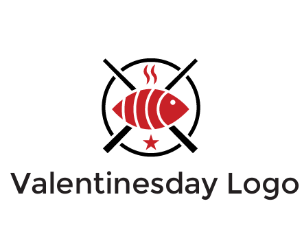 sushi on plate with chopsticks restaurant logo