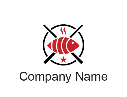 sushi on plate with chopsticks restaurant logo