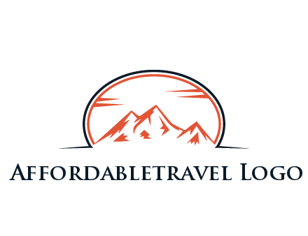 abstract mountain in oval shape