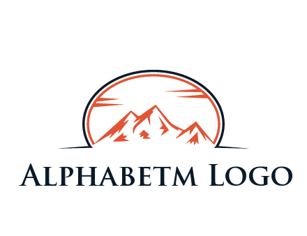 abstract mountain in oval shape