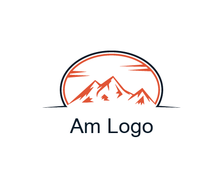 abstract mountain in oval shape