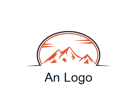 abstract mountain in oval shape