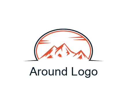 abstract mountain in oval shape