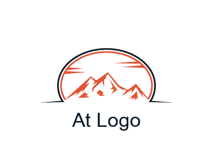 abstract mountain in oval shape