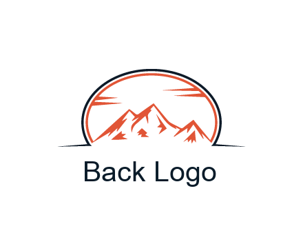 abstract mountain in oval shape