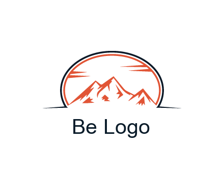 abstract mountain in oval shape