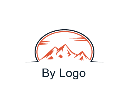 abstract mountain in oval shape