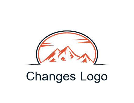 abstract mountain in oval shape