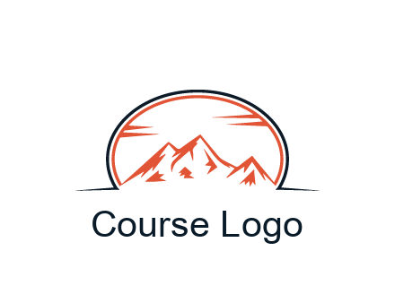 abstract mountain in oval shape
