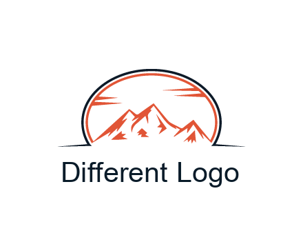 abstract mountain in oval shape