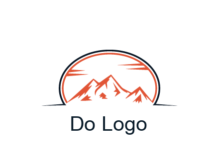 abstract mountain in oval shape