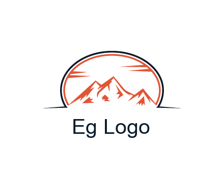 abstract mountain in oval shape