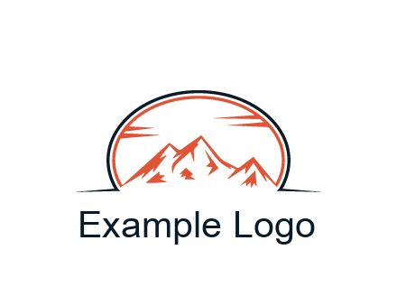abstract mountain in oval shape